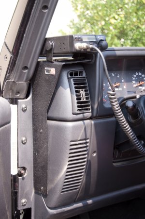 Jeep Wrangler CB Radio Dash Mount Bracket - Rugged Ridge - Black - `97-`06